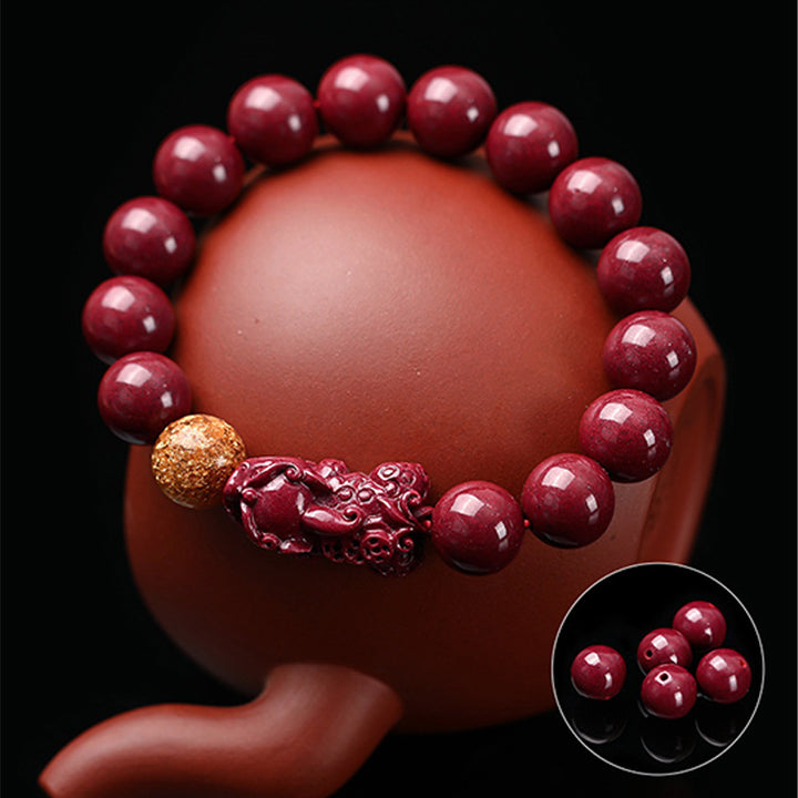 Braccialetto Buddha Stones Tibetan Cinnabar Pixiu Calm