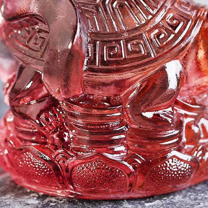 Buddha Stones Feng Shui Quattro Simboli Drago Azzurro Fatto a Mano Cristallo Liuli Pezzo d'Arte Decorazione per la Casa e l'Ufficio - image 14