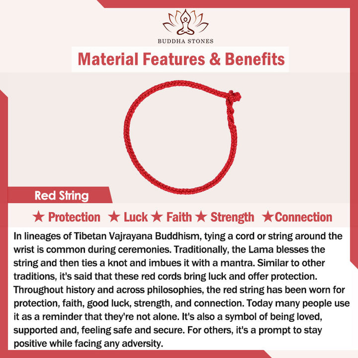 Bracciale Buddha Stones 925 Sterling Silver Om Mani Padme Hum Peace Red String - image 14