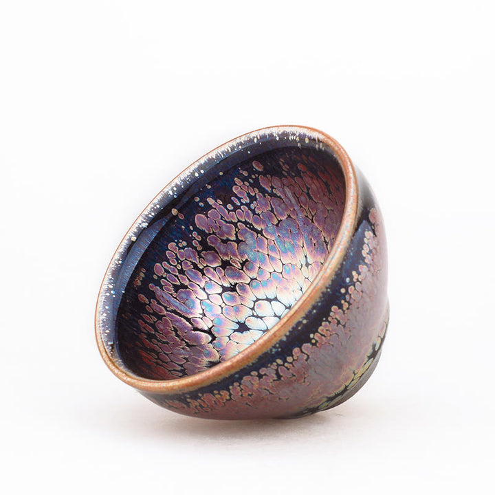 Buddha Stones fatte a mano con motivo di piante succulente Jianzhan cinese tazza da tè in ceramica Tenmoku Kung Fu