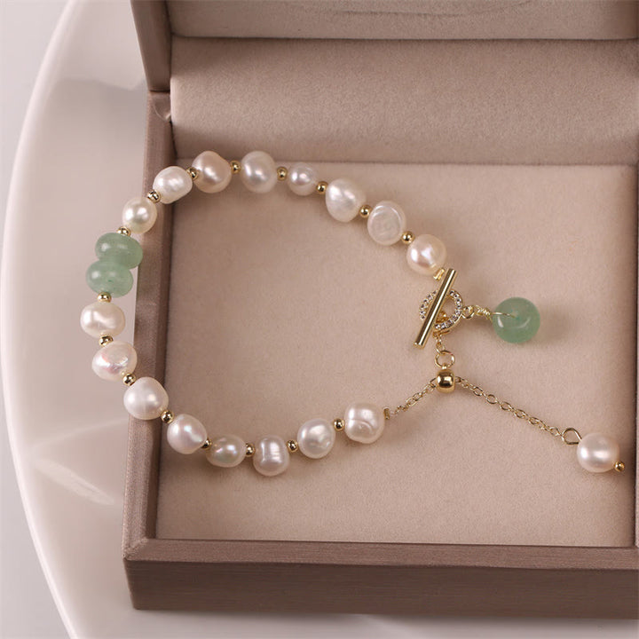 Braccialetto a catena curativo con perle di quarzo fragola verde Buddha Stones