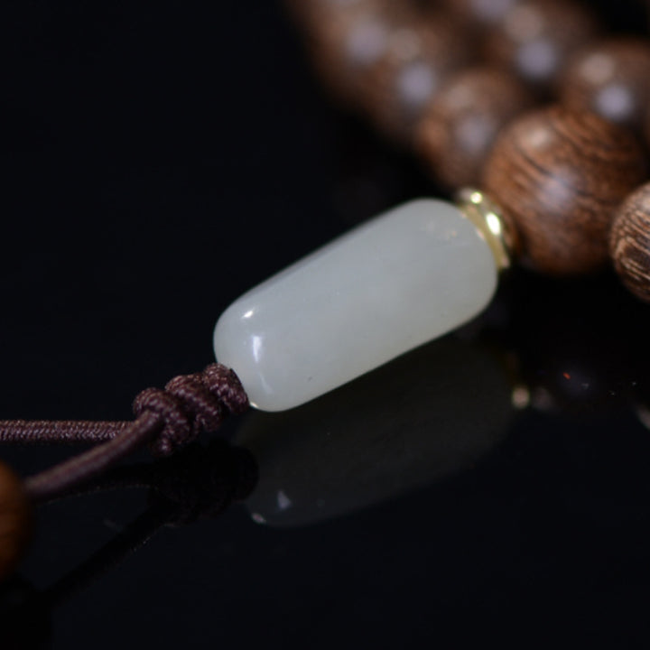 Braccialetto Buddha Stones 108 Mala Beads Palissandro Giada Calma