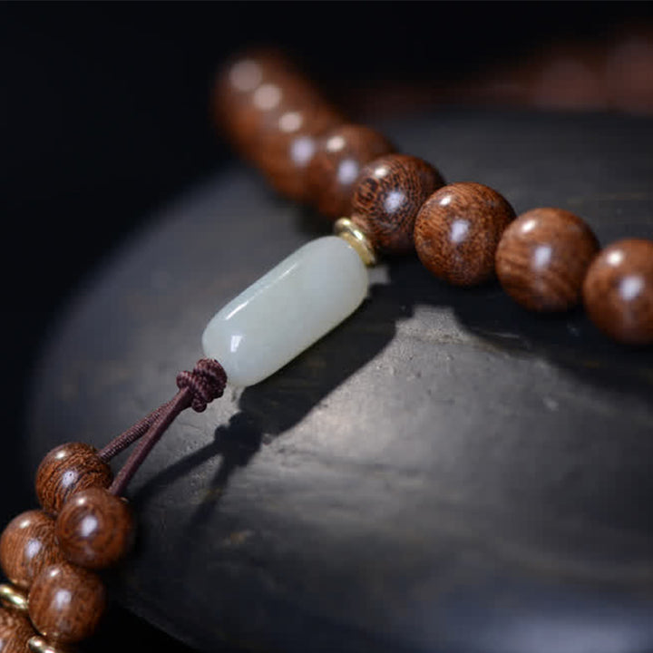 Braccialetto Buddha Stones 108 Mala Beads Palissandro Giada Calma