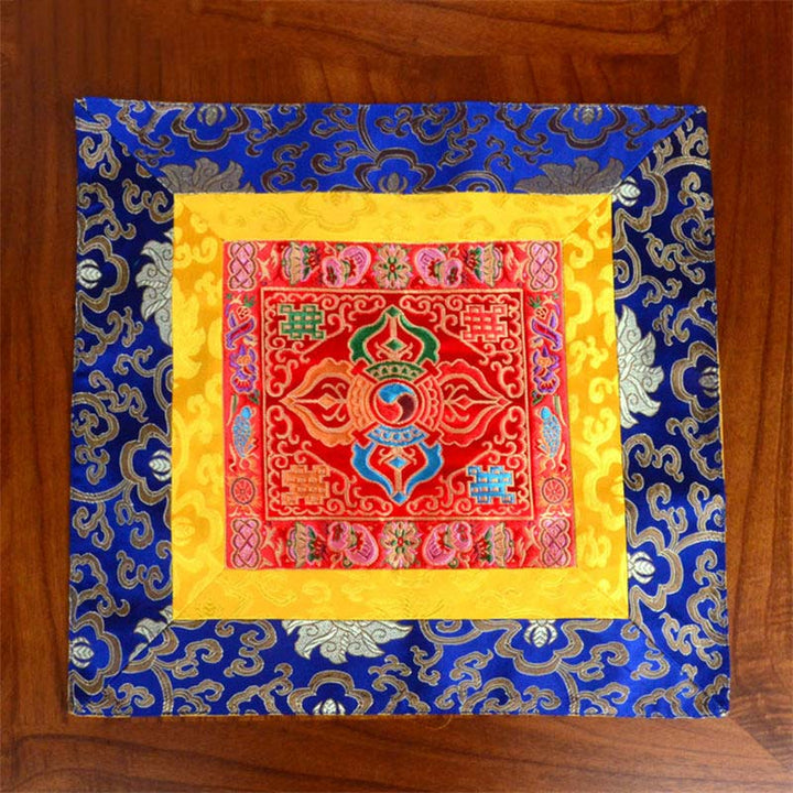 Tappetino per preghiera, meditazione, forza, nodo infinito, Vajra Man-Bcu, Kalachakra, simboli di buon auspicio