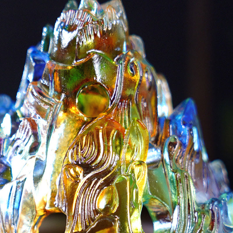 Bruciatore di incenso per meditazione curativa Liuli Crystal Mountain