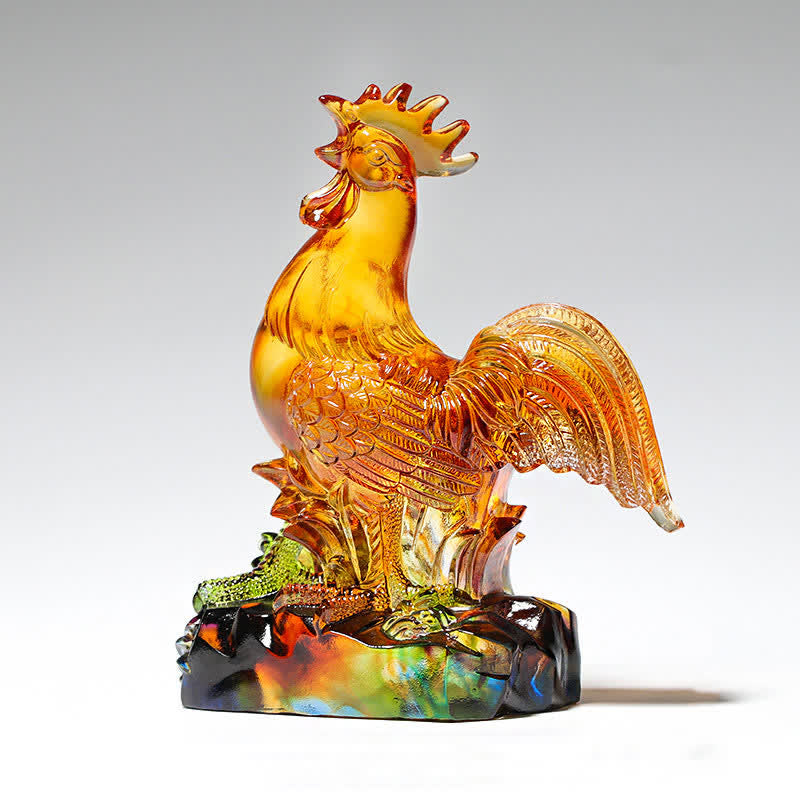 Decorazione per la casa fatta a mano in cristallo Liuli, raffigurante un gallo. - image 5