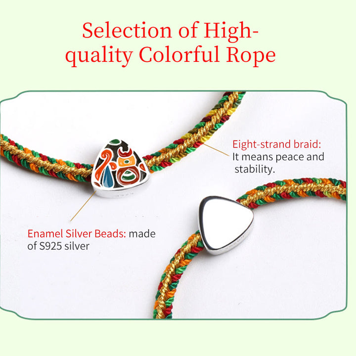 Braccialetto Buddha Stones 925 Sterling Silver Dragon Boat Festival Fu Character Zongzi Pattern Luck fatto a mano multicolore per bambini e adulti