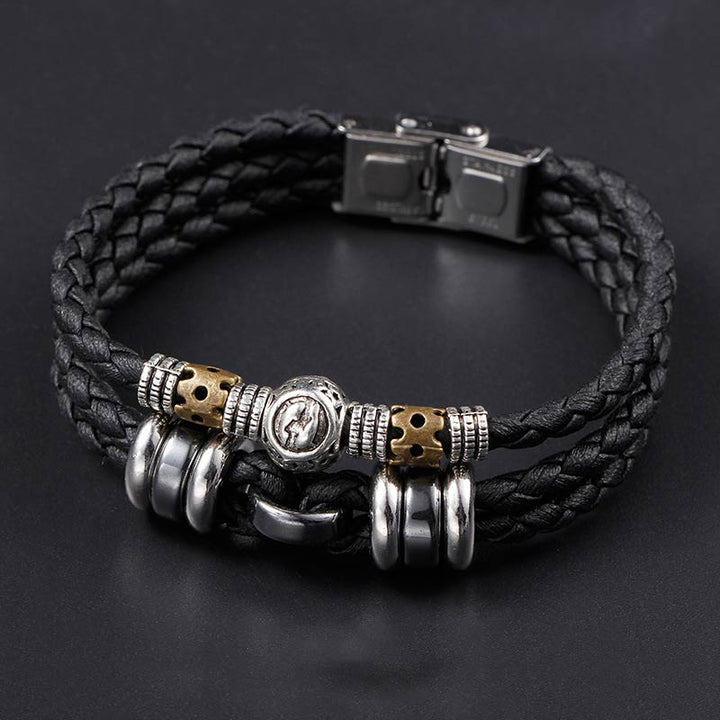 Braccialetto di protezione in ematite con le 12 costellazioni dello zodiaco Buddha Stones