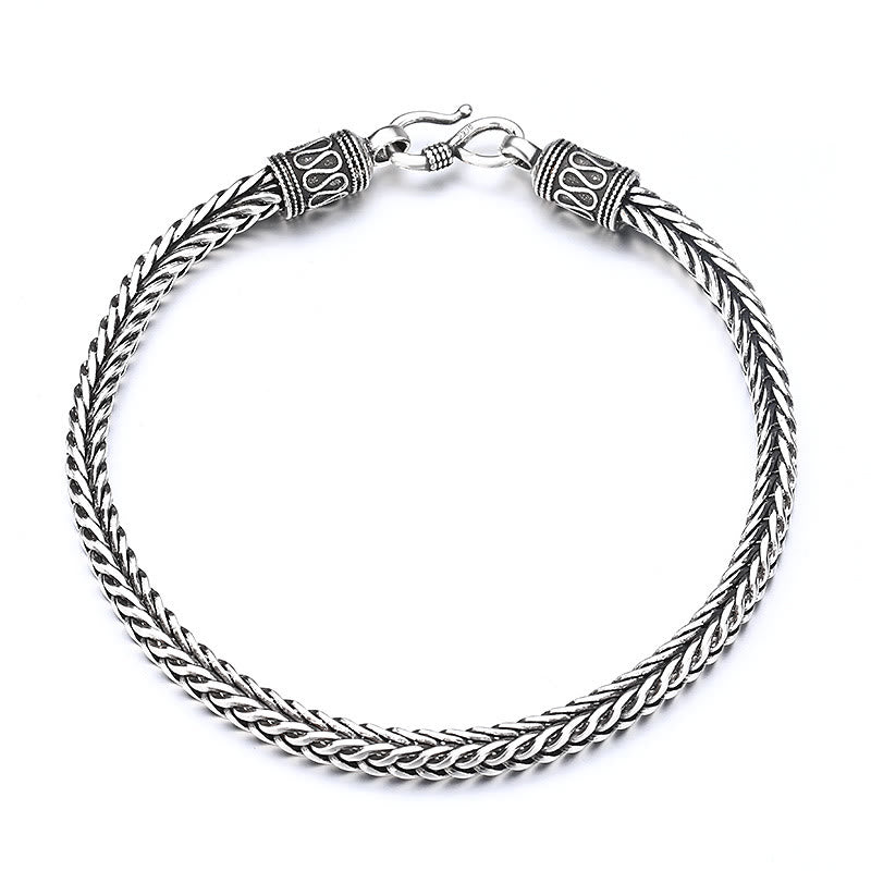 Bracciale con fibbia della ricchezza intrecciata a forma di chiglia di drago vintage Buddha Stones