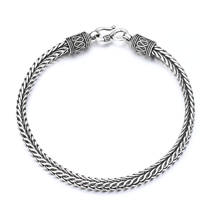 Bracciale con fibbia della ricchezza intrecciata a forma di chiglia di drago vintage Buddha Stones