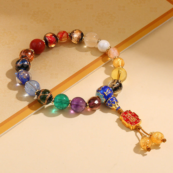 Buddha Stones Tibetano Incenso Colorato Cenere Perline di Vetro Liuli Om Mani Padme Hum Dorje Vajra 18 Perline Polso Mala