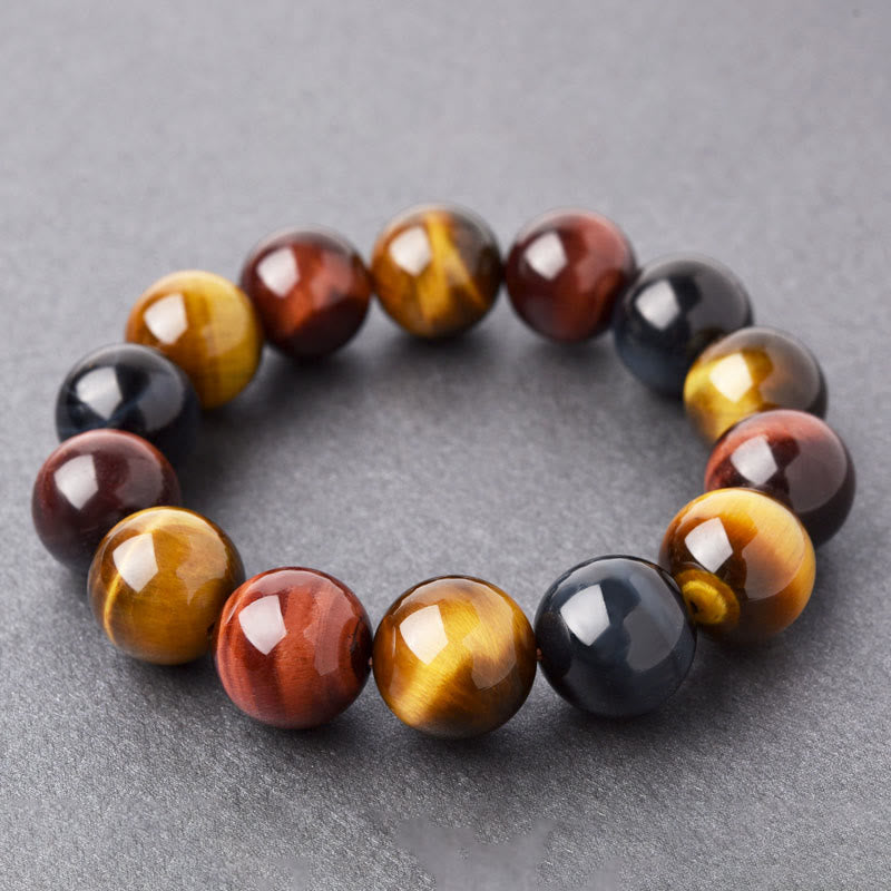 Braccialetto di protezione positiva con occhio di tigre naturale Buddha Stones