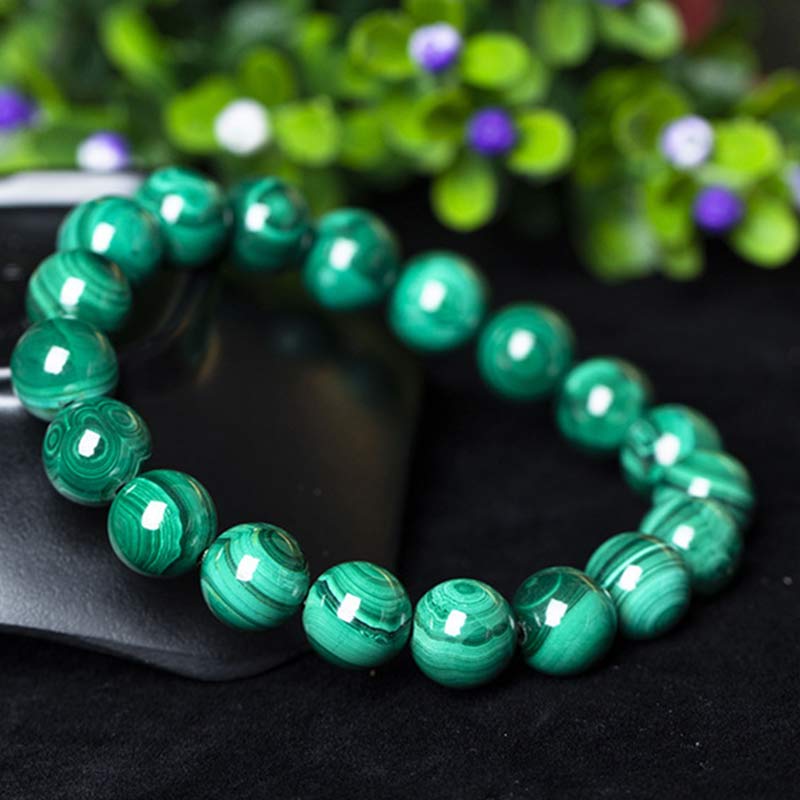 Braccialetto di protezione e calma in malachite naturale Buddha Stones