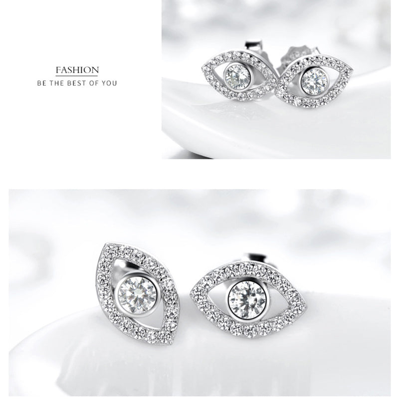 Orecchini a bottone con simbolo del malocchio in argento sterling 925 Buddha Stones - image 4