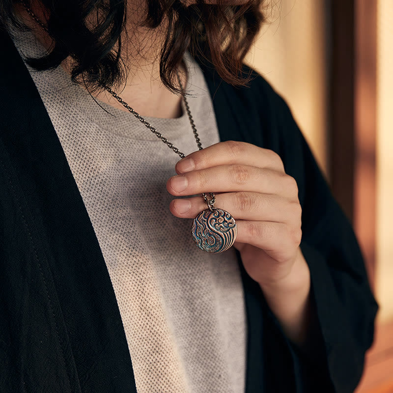 Collana con ciondolo in argento sterling 990 con Buddha Stones, equilibrio tra acqua e fuoco, Yin Yang - image 5