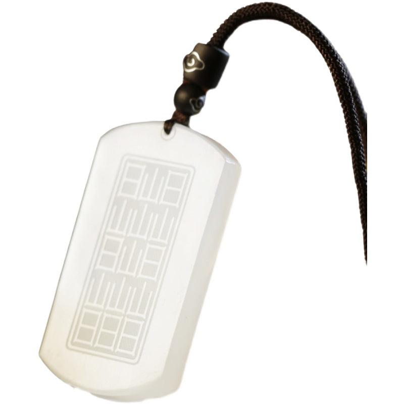 Collana con ciondolo di protezione della fortuna PiXiu Yin Yang in giada bianca - image 12