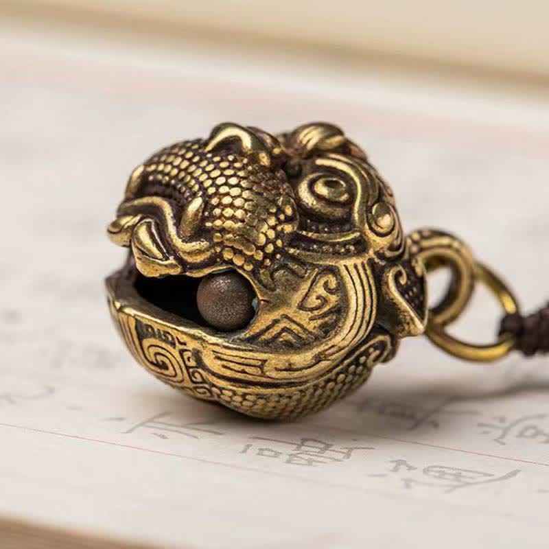 Portachiavi in rame con pietre Buddha Stones PiXiu Wealth