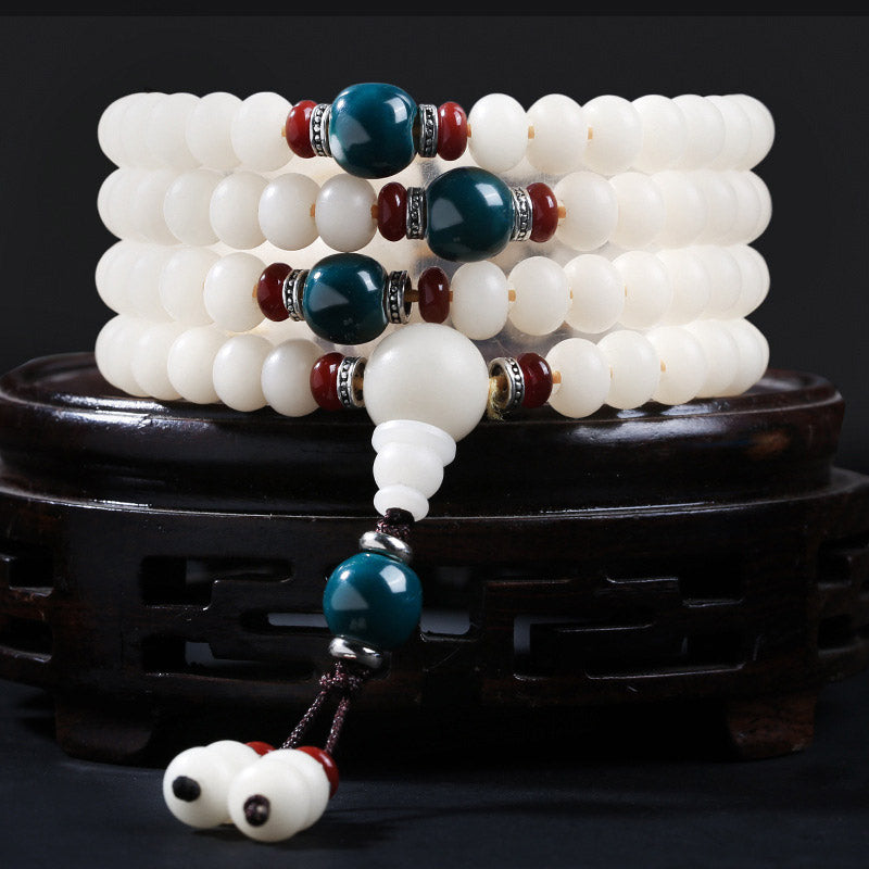 Buddha Stones Braccialetto con ciondolo di benedizione del loto con perline di Bodhi - Seme di Bodhi - 10*8mm - image 0