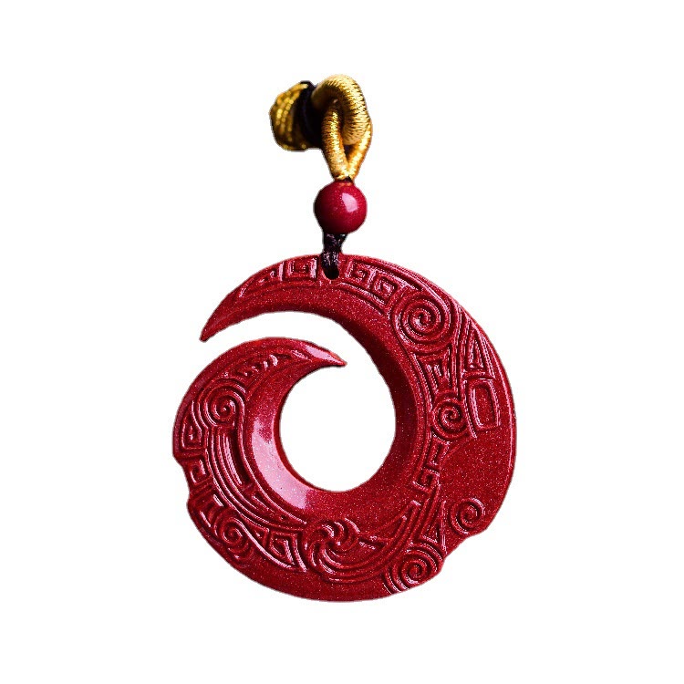 Buddha Stones La fortuna di una persona migliora il design del modello Collana con ciondolo di benedizione in cinabro naturale
