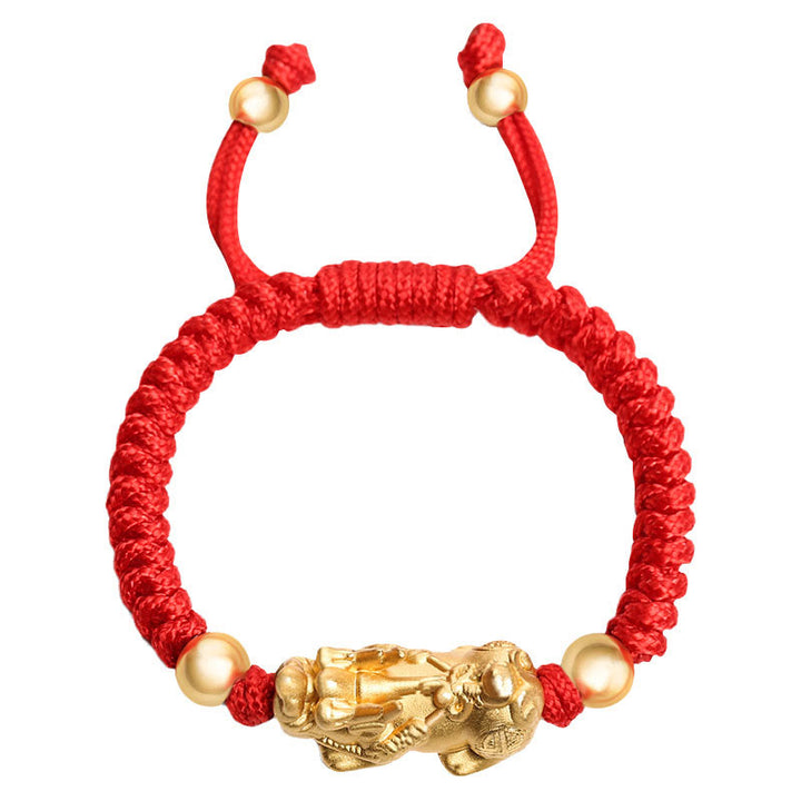 Buddha Stones per bambini in argento sterling 999 PiXiu Wealth King Kong Knot String Braided Kids - image 9