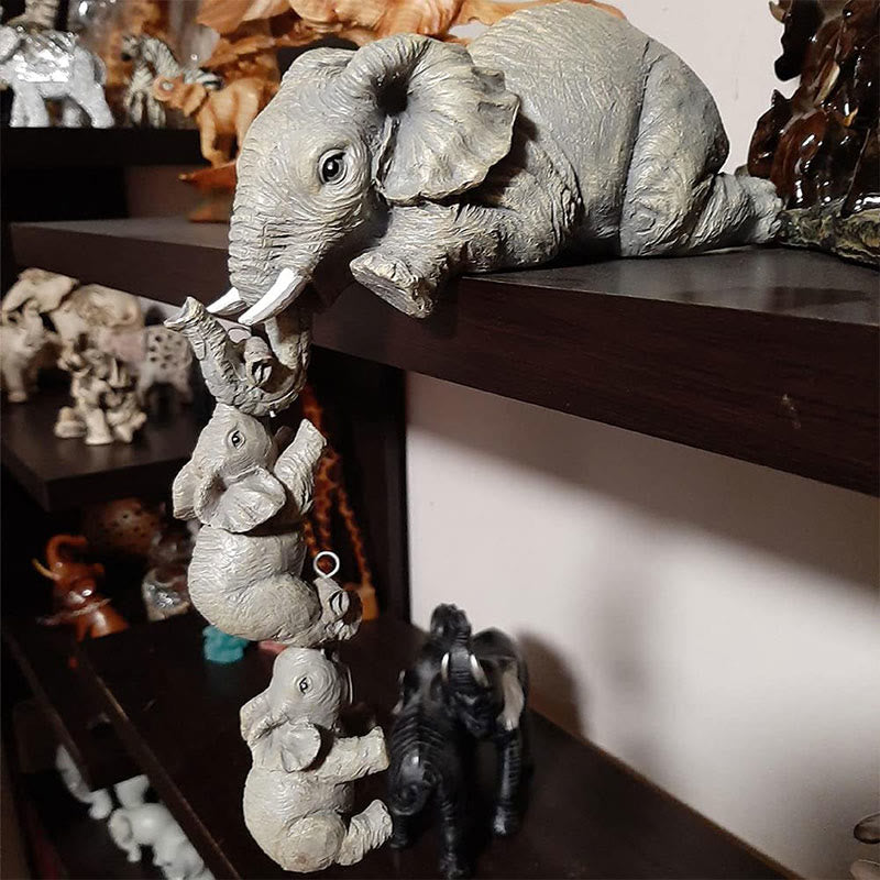 Buddha Stones 3 pezzi Feng Shui Elefante Sitter Figurine Ricchezza Figurina Decorazione della casa - image 3