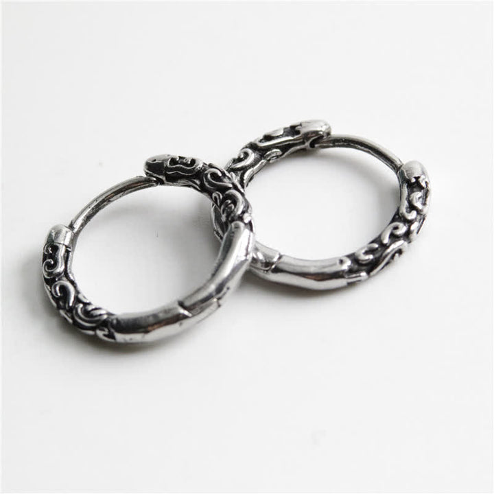 Orecchini Buddha Stones Viking Celtic Hoop Titanium Steel Balance