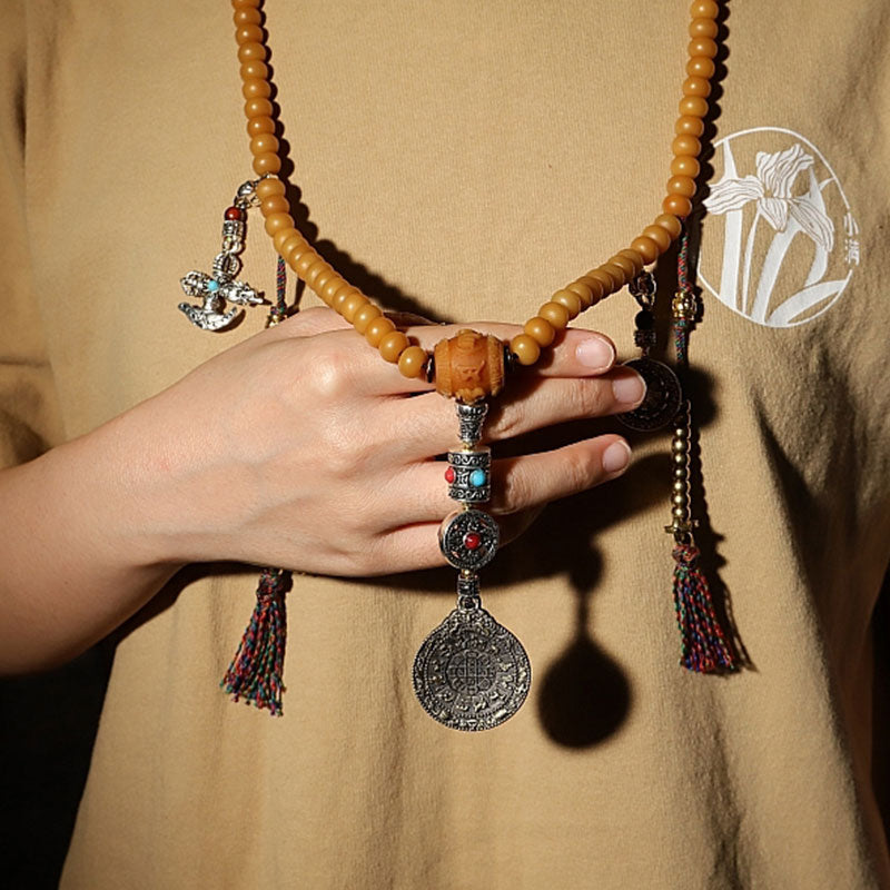 Bracciale di ricchezza Bagua Vajra Buddha Stones Tibet 108 perle di Mala Bodhi Seme