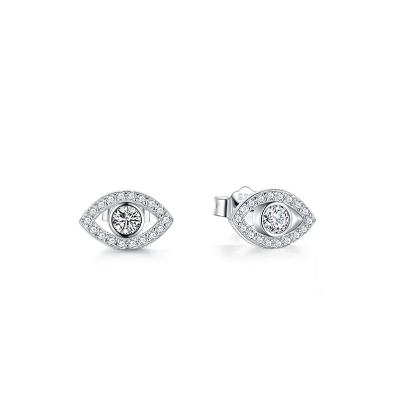 Orecchini a bottone con simbolo del malocchio in argento sterling 925 Buddha Stones - image 5