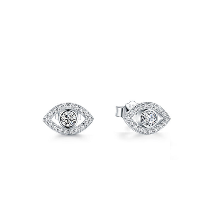 Orecchini a bottone con simbolo del malocchio in argento sterling 925 Buddha Stones - image 5