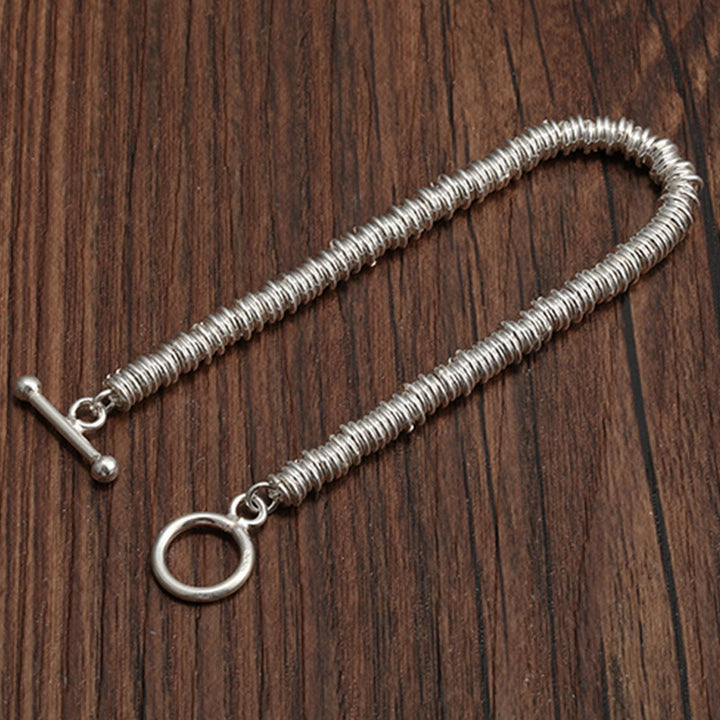 Braccialetto con catena della fortuna con motivo a cerchio semplice Buddha Stones