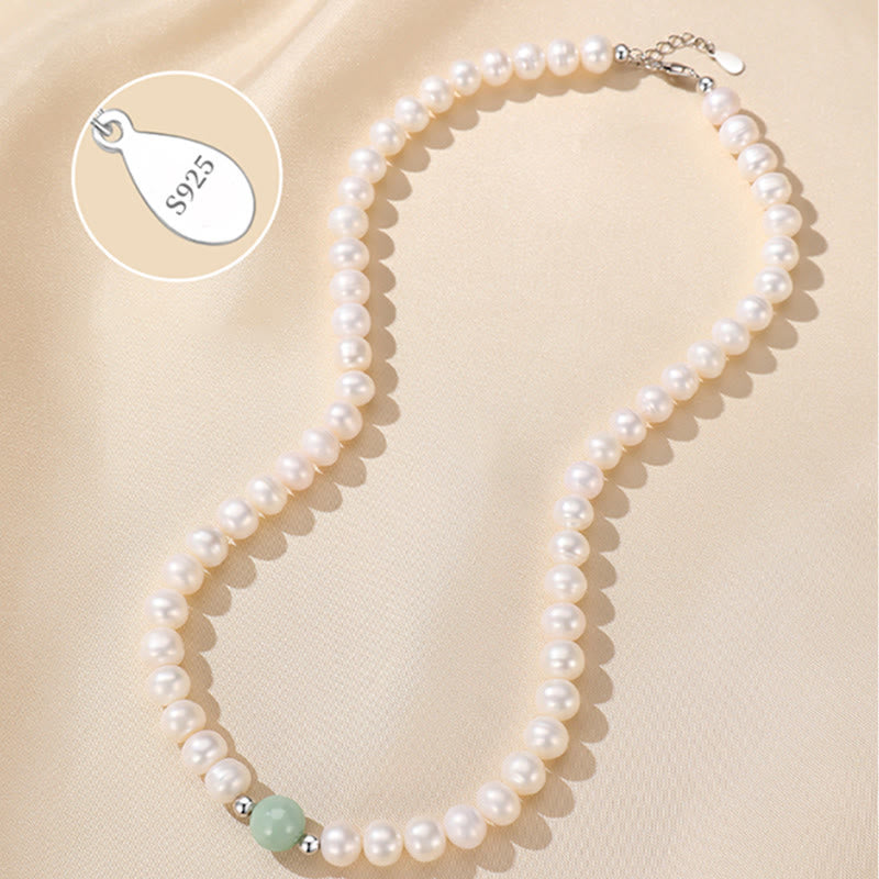 Buddha Stones 925 Sterling Silver Perla Naturale Giada Collana Bracciale Orecchini Guarigione Con Scatola Regalo - image 5