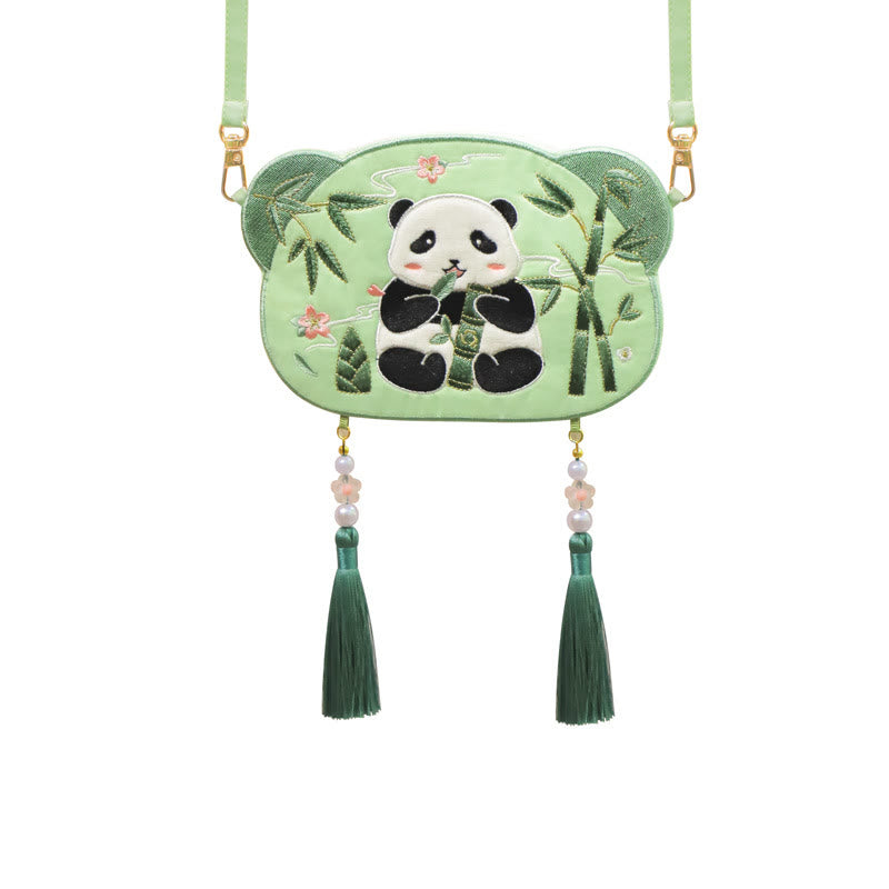 Buddha Stones Ricamo Panda Fortunato Gatto Shiba Inu Cervo Coniglio Volpe Fiore Animale Carino Borsa Hanfu Borsa A Tracolla Borsa A Tracolla