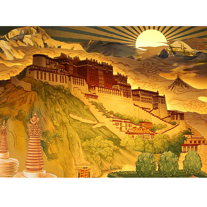 Lampada da tavolo a LED creativa con luci notturne in carta intagliata a LED del palazzo del Potala del Tibet - image 3