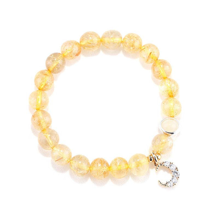 Bracciale con ciondolo lunare e protezione dalla fortuna in citrino