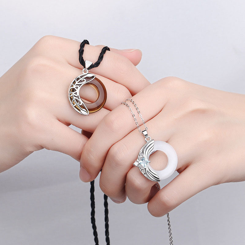 Collana con ciondolo guarigione portafortuna in rame Love Wings