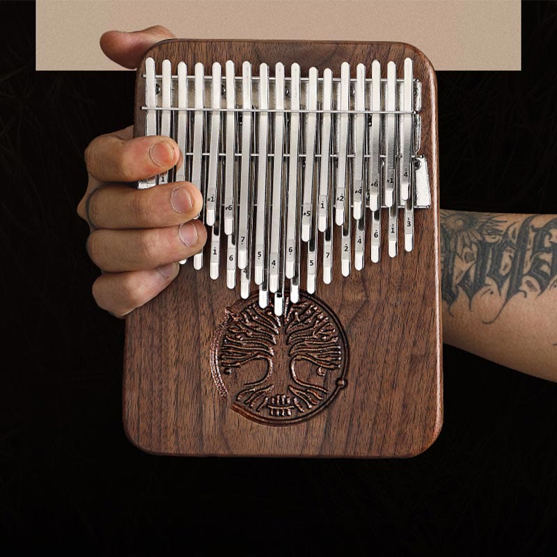 Kalimba 34 tasti pianoforte a pollice albero della vita design portatile dito marimba pianoforte