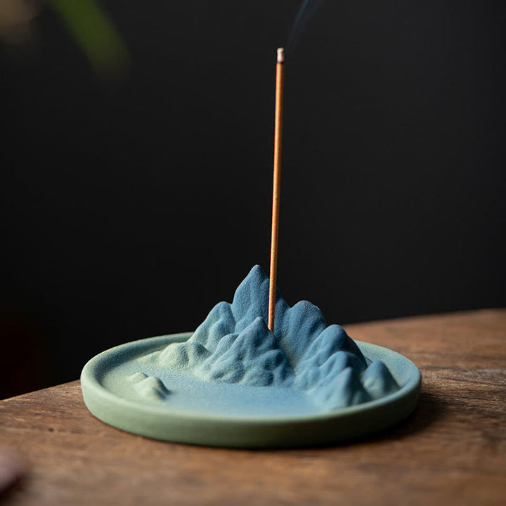 Bruciatore di incenso creativo Mountain River in ceramica con flusso di ritorno curativo