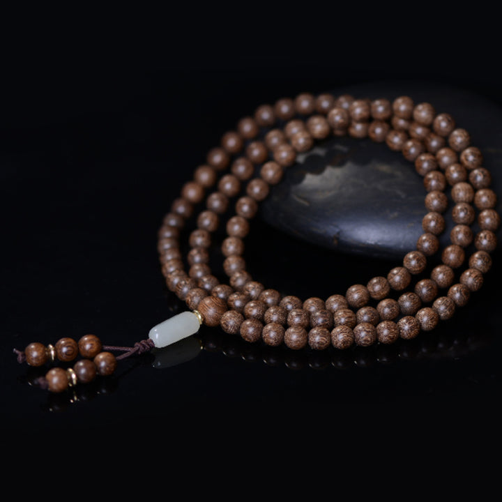 Braccialetto Buddha Stones 108 Mala Beads Palissandro Giada Calma