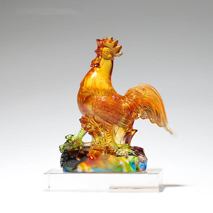 Decorazione per la casa fatta a mano in cristallo Liuli, raffigurante un gallo. - Piccolo e base - image 4