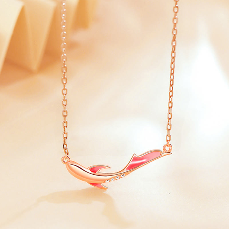 Collana con ciondolo a forma di pesce koi in argento sterling 925 Buddha Stones e zircone per la prosperità - Pesce Koi (Fortuna♥Prosperità) - image 0
