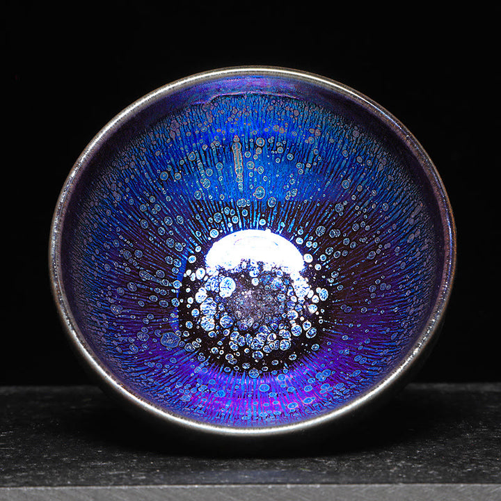 Buddha Stones cinese Jianzhan blu colorato smalto tazza da tè in ceramica Tenmoku Kung Fu tazza da tè con scatola regalo