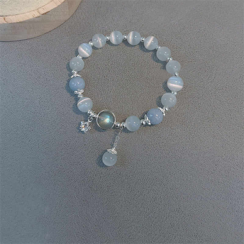 Braccialetto di supporto con ciondolo a forma di stella a forma di farfalla, pietra di luna e occhio di gatto Buddha Stones - image 13