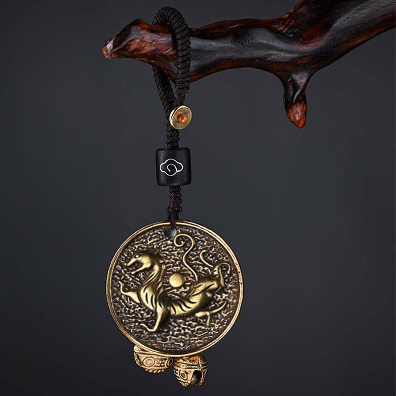 Buddha Stones Quattro Simboli Drago Azzurro Tigre Bianca Uccello Vermiglio Tartaruga Nera Portachiavi