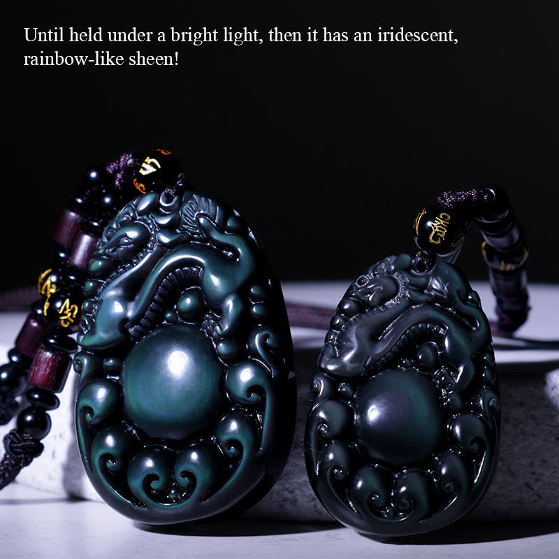 Collana Buddha Stones Tibetano Arcobaleno Positivo Ossidiana PiXiu - image 2