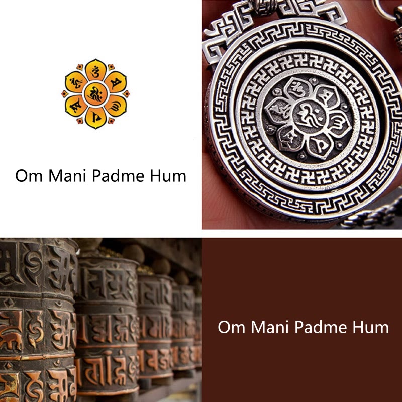 Buddha Stones Tibetano Om Mani Padme Hum Doppio Dorje Vajra Rotante Purezza Collana Pendente Pace - image 14