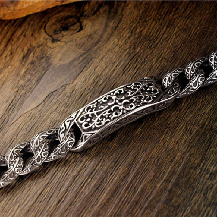 Braccialetto curativo inciso con motivi vintage Buddha Stones