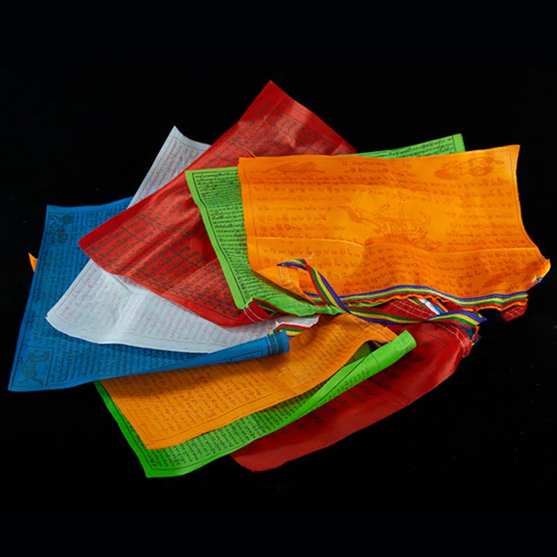 Bandiere di preghiera tibetane a 5 colori con simbolo del cavallo del vento, per esterni, 20 pezzi - image 6