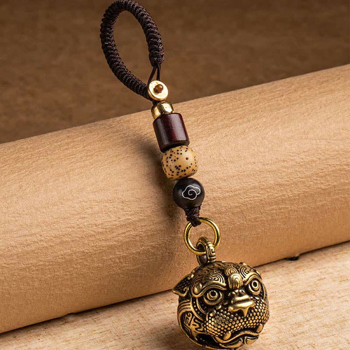 Portachiavi in rame con pietre Buddha Stones PiXiu Wealth