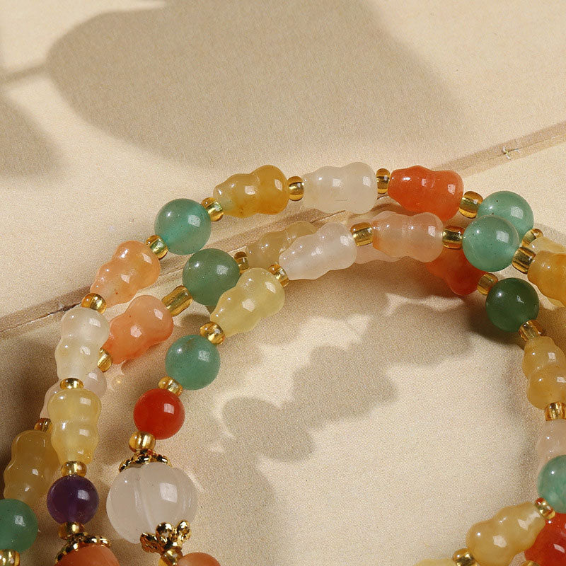Bracciale Buddha Stones Golden Silk Jade Zucca Ricchezza