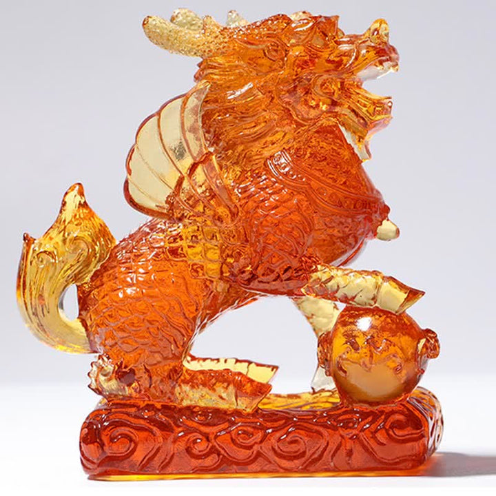 Feng Shui Kirin Fatto a mano Liuli Cristallo Arte Pezzo Fortuna Casa Ufficio Decorazione - image 9